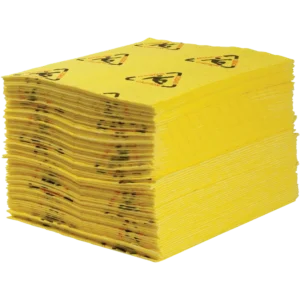 Absorbent Cloths, with Warning Pictogram, Yellow - 38 x L 48 cm